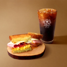 [커피빈][여유로운아침세트] 아메리카노 (S) + 햄치즈 프렌치 토스트