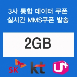 (skt kt lg)3사통합데이터쿠폰 2GB(충전쿠폰발송)